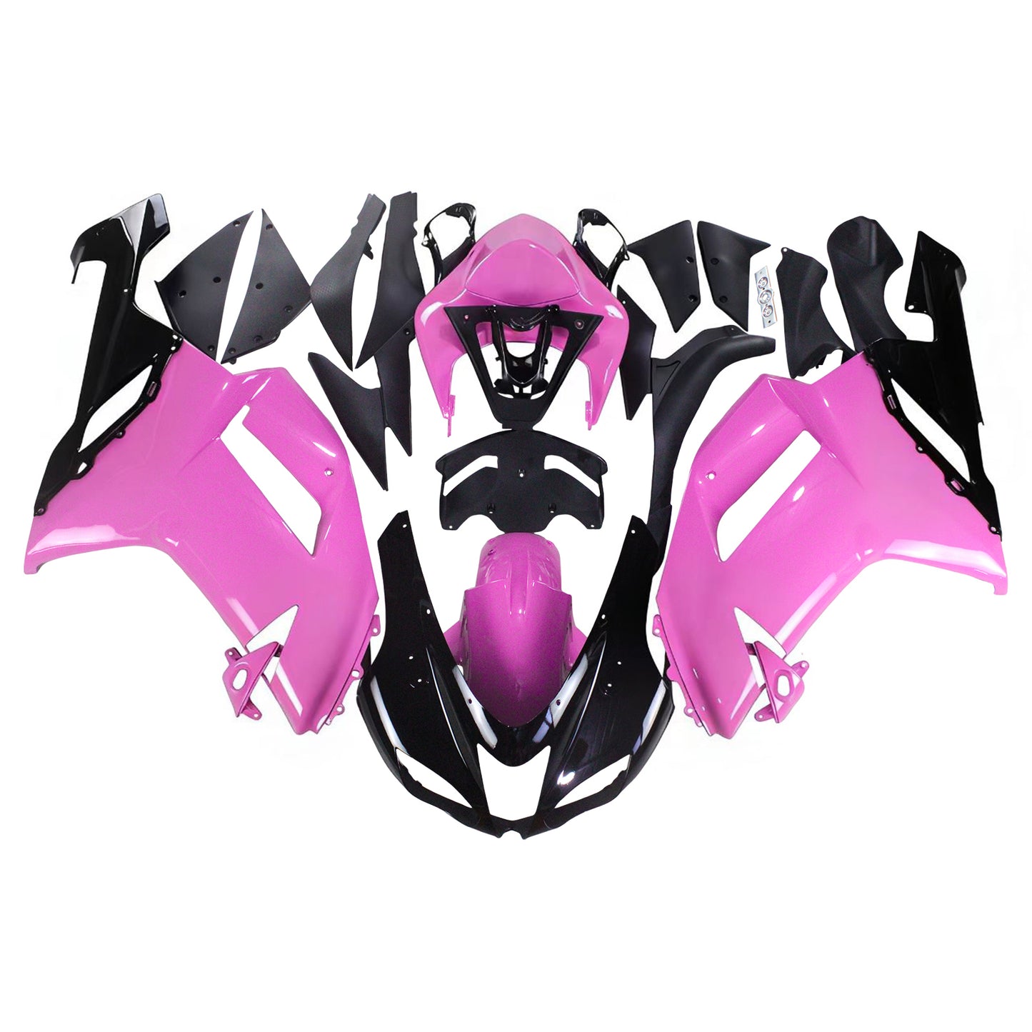 Amotopart Kawasaki 2007-2008 ZX6R 636 kit di carenatura rosa nera