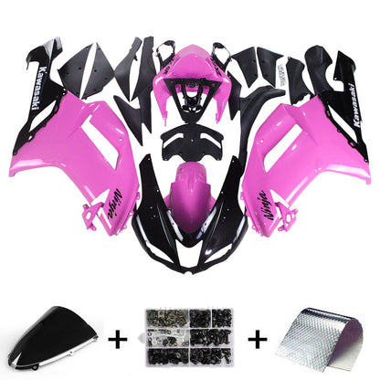 Amotopart Kawasaki 2007-2008 ZX6R 636 kit di carenatura rosa nera