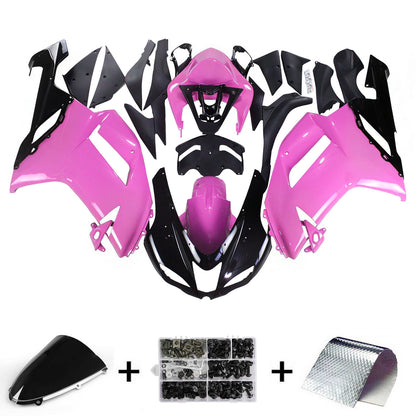 Amotopart Kawasaki 2007-2008 ZX6R 636 kit di carenatura rosa nera