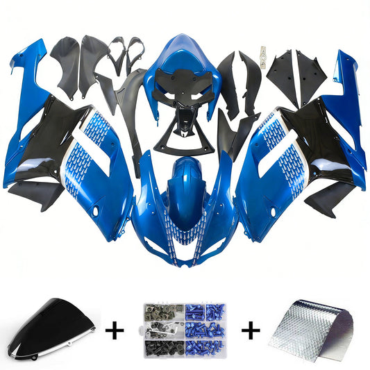 Amotopart Kawasaki 2007-2008 ZX6R 636 Kit di trigger blu nero