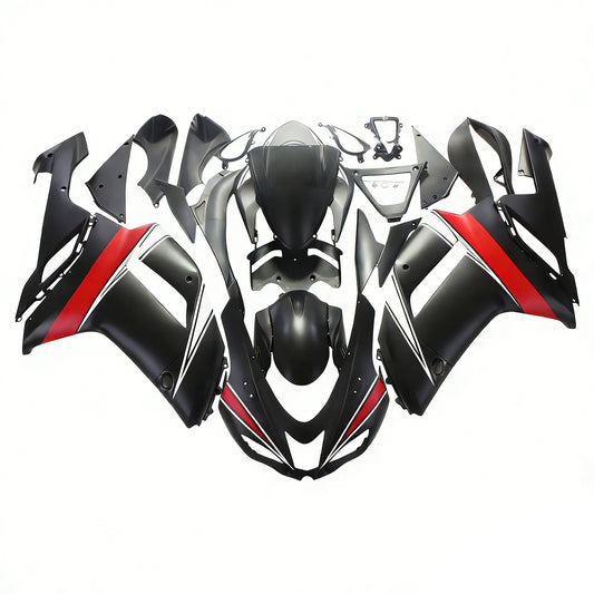 Amotopart Kawasaki 2007-2008 ZX6R 636 kit carenatura rossa nera