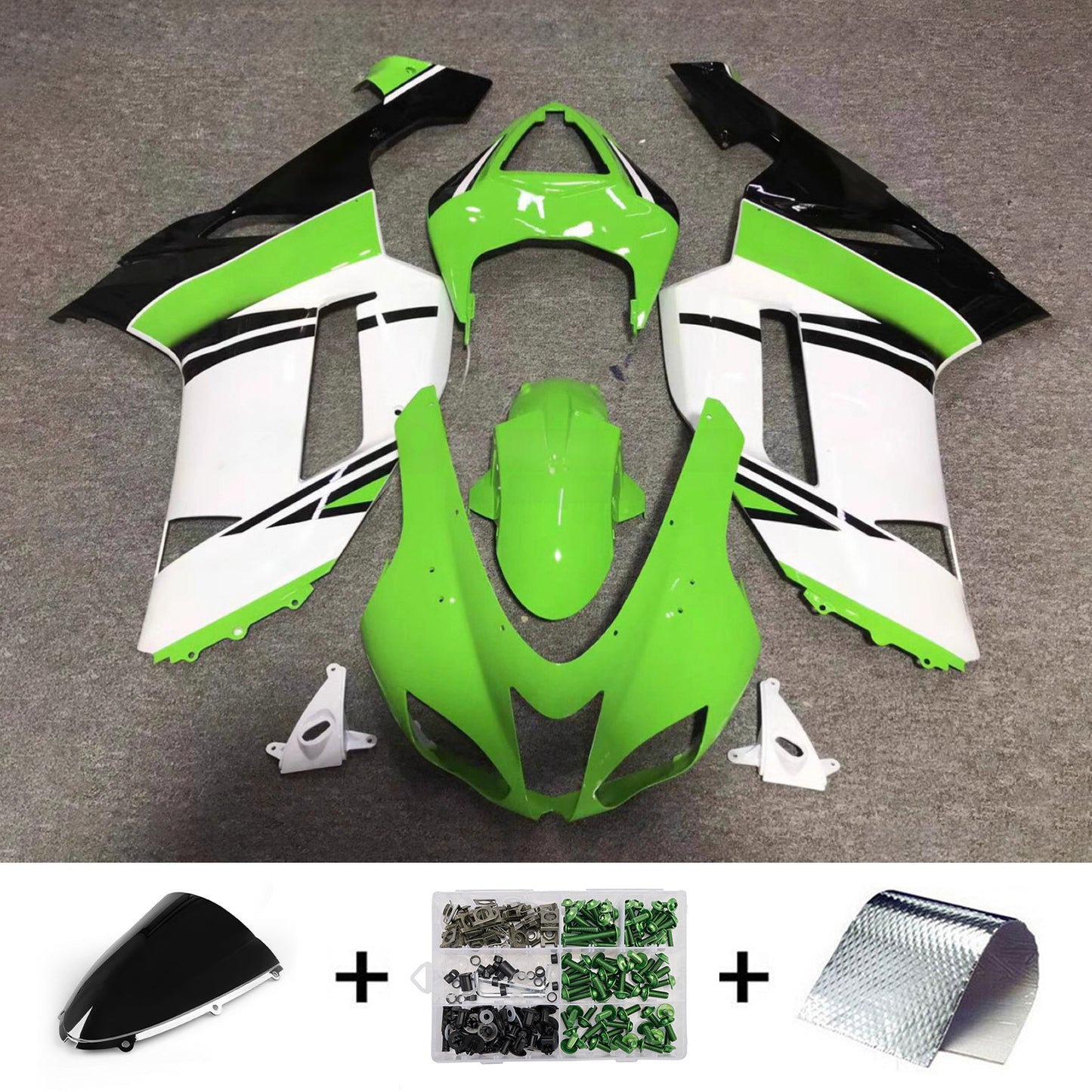 Kit carenatura iniezione in plastica ABS adatto per Kawasaki ZX6R 636 2007-2008