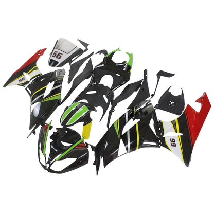 Amotopart Kawasaki 2009-2012 ZX6R 636 Kit di rivestimento colorato nero