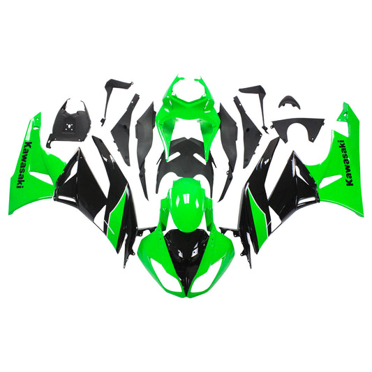 Amotopart Kawasaki 2009-2012 ZX6R 636 kit di rivestimento verde nero