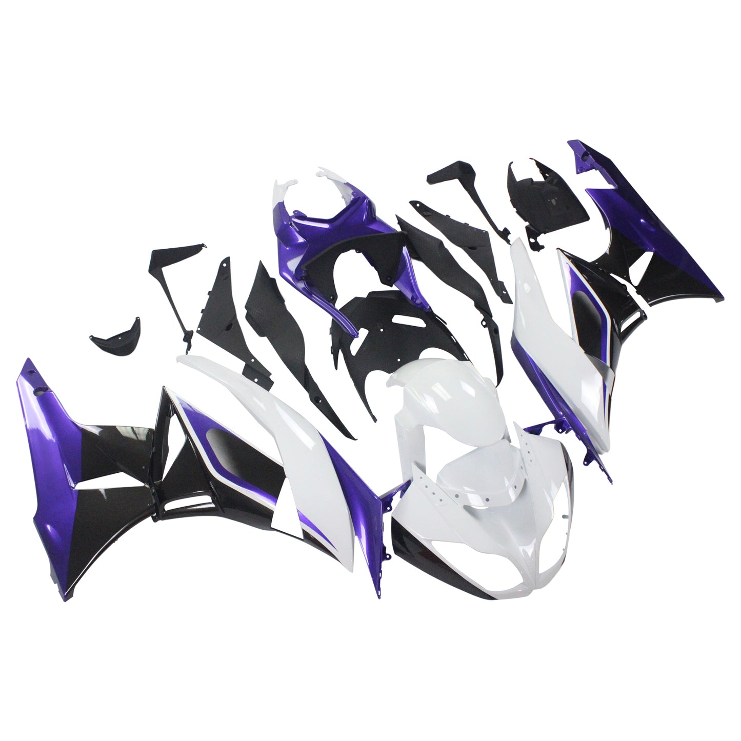 Amotopart Kawasaki 2009-2012 ZX6R 636 KIT Purple White Fearing