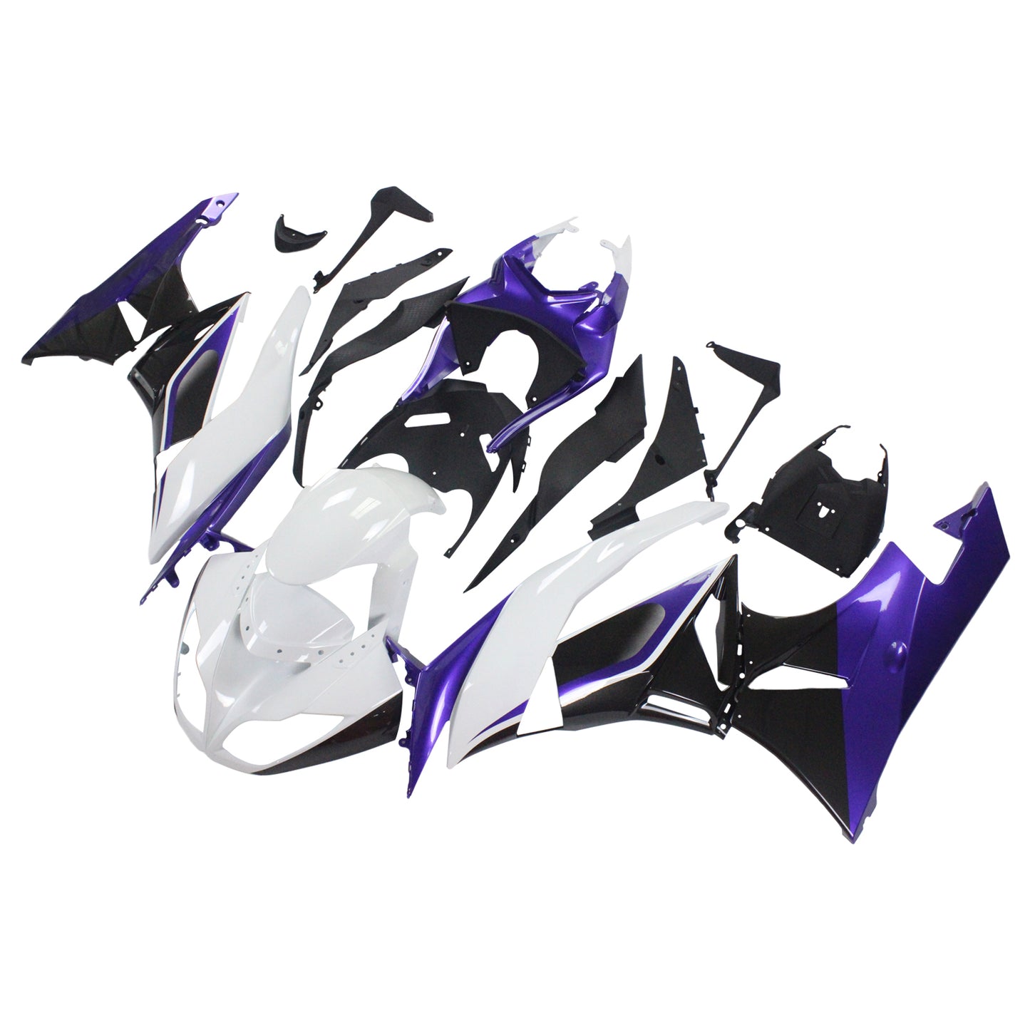 Amotopart Kawasaki 2009-2012 ZX6R 636 KIT Purple White Fearing