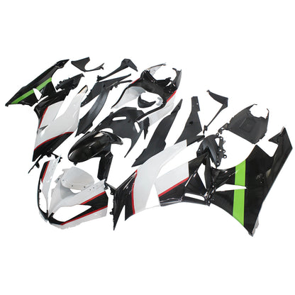 Amotopart Kawasaki 2009-2012 ZX6R 636 kit di carenatura nera verde bianco