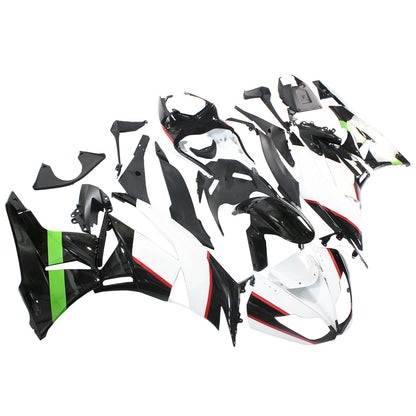 Amotopart Kawasaki 2009-2012 ZX6R 636 kit di carenatura nera verde bianco