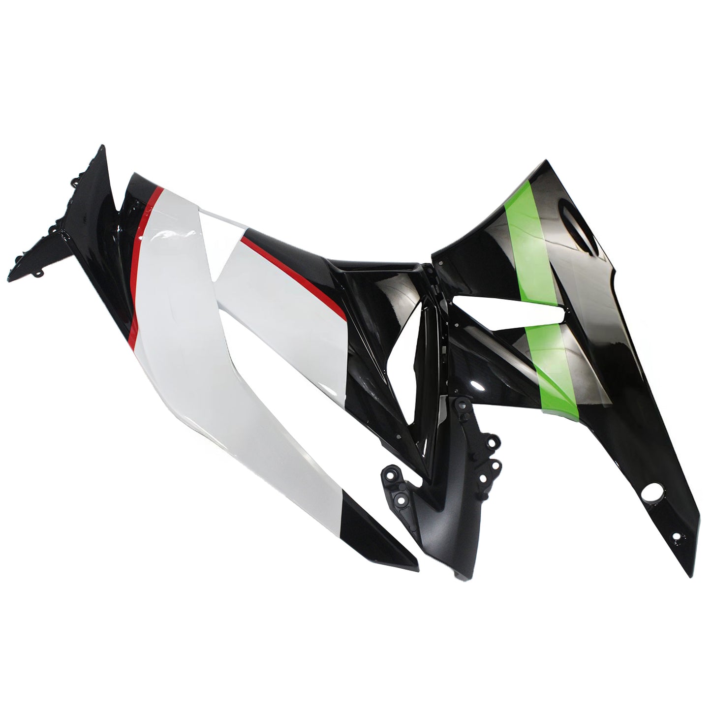 Amotopart Kawasaki 2009-2012 ZX6R 636 kit di carenatura nera verde bianco