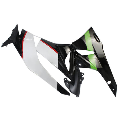 Amotopart Kawasaki 2009-2012 ZX6R 636 kit di carenatura nera verde bianco