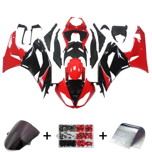 Amotopart Kawasaki 2009-2012 ZX6R 636 ROSSO MISCINA BLACO KIT BLACO