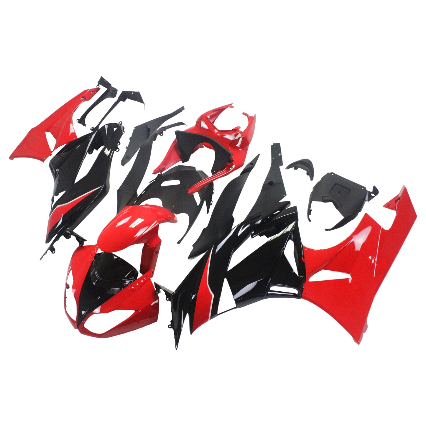 Amotopart Kawasaki 2009-2012 ZX6R 636 ROSSO MISCINA BLACO KIT BLACO