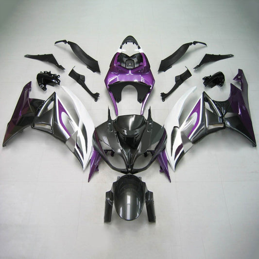Amotopart Kawasaki 2009-2012 ZX6R 636 Kit di rivestimento nero viola