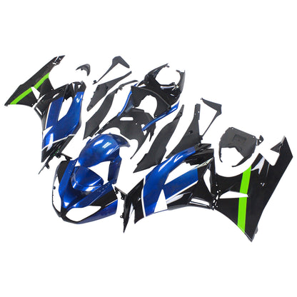 Amotopart Kawasaki 2009-2012 ZX6R 636 Blue Mix Black Cladding Kit