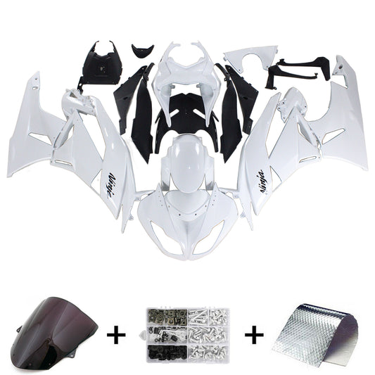 Amotopart Kawasaki 2009-2012 ZX6R 636 Kit di paura nero bianco