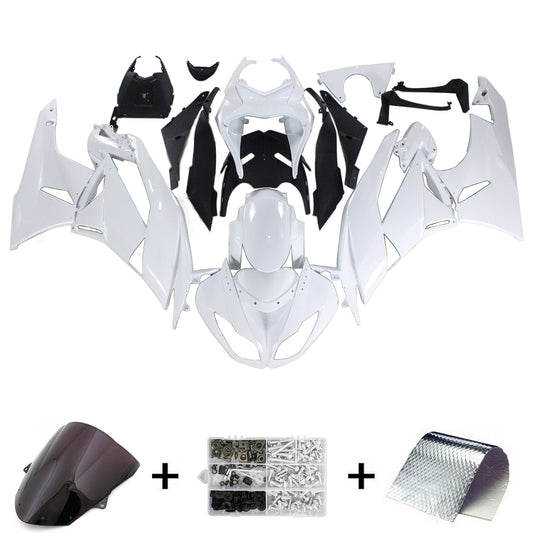 Amotopart Kawasaki 2009-2012 ZX6R 636 Kit di paura nero bianco
