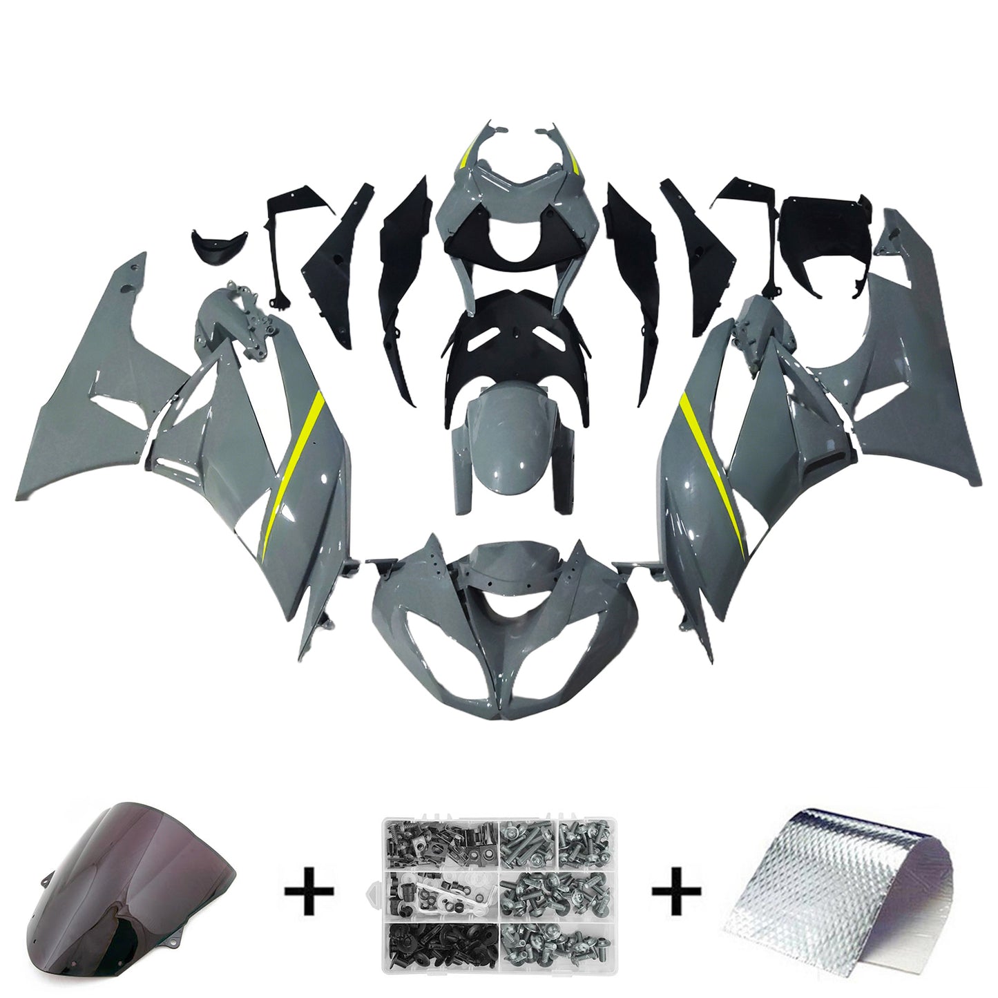 Amotopart Kawasaki ZX6R 636 2009-2012 Kit carena Carrozzeria Plastica ABS
