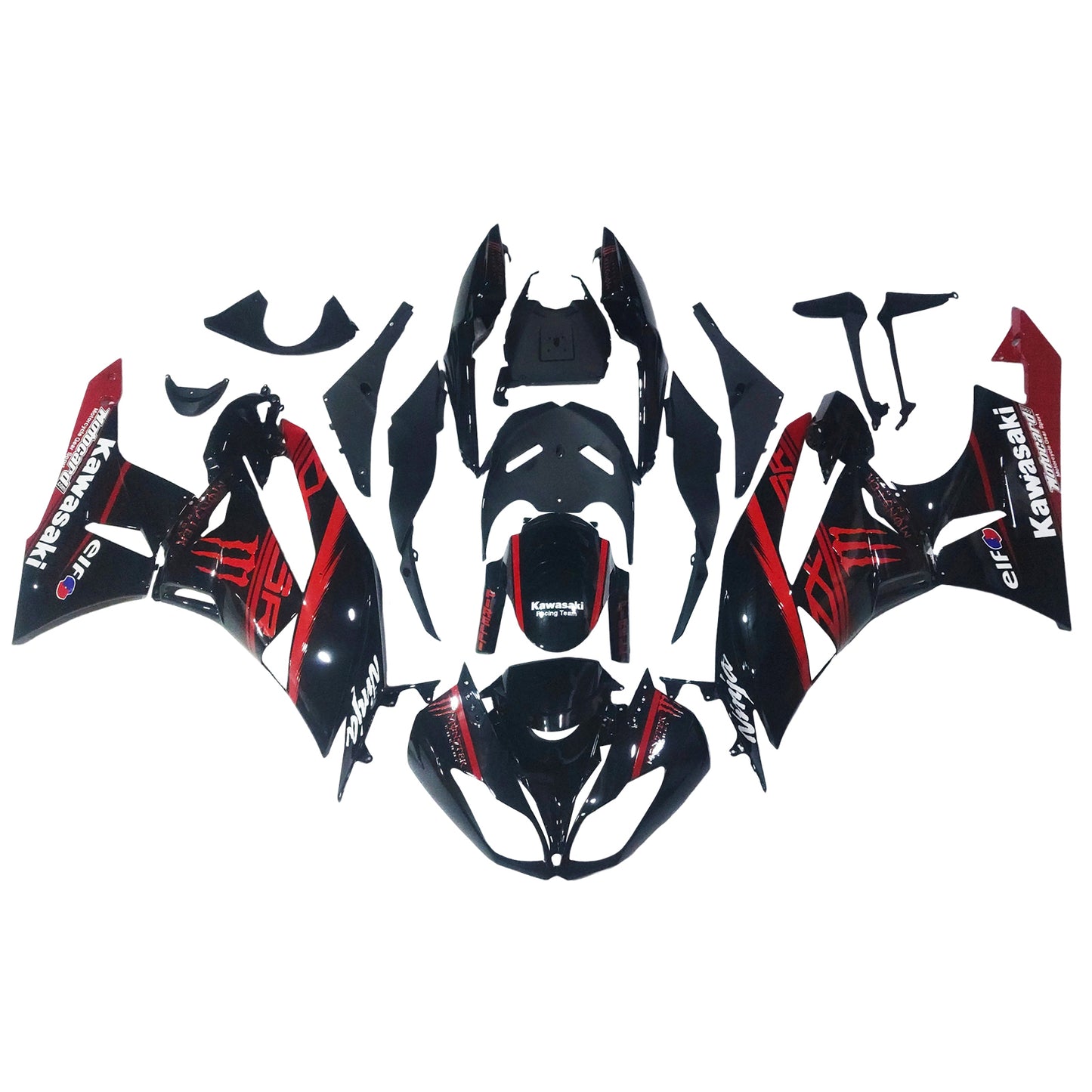 Amotopart Kawasaki ZX6R 636 2009-2012 Kit carena Carrozzeria Plastica ABS