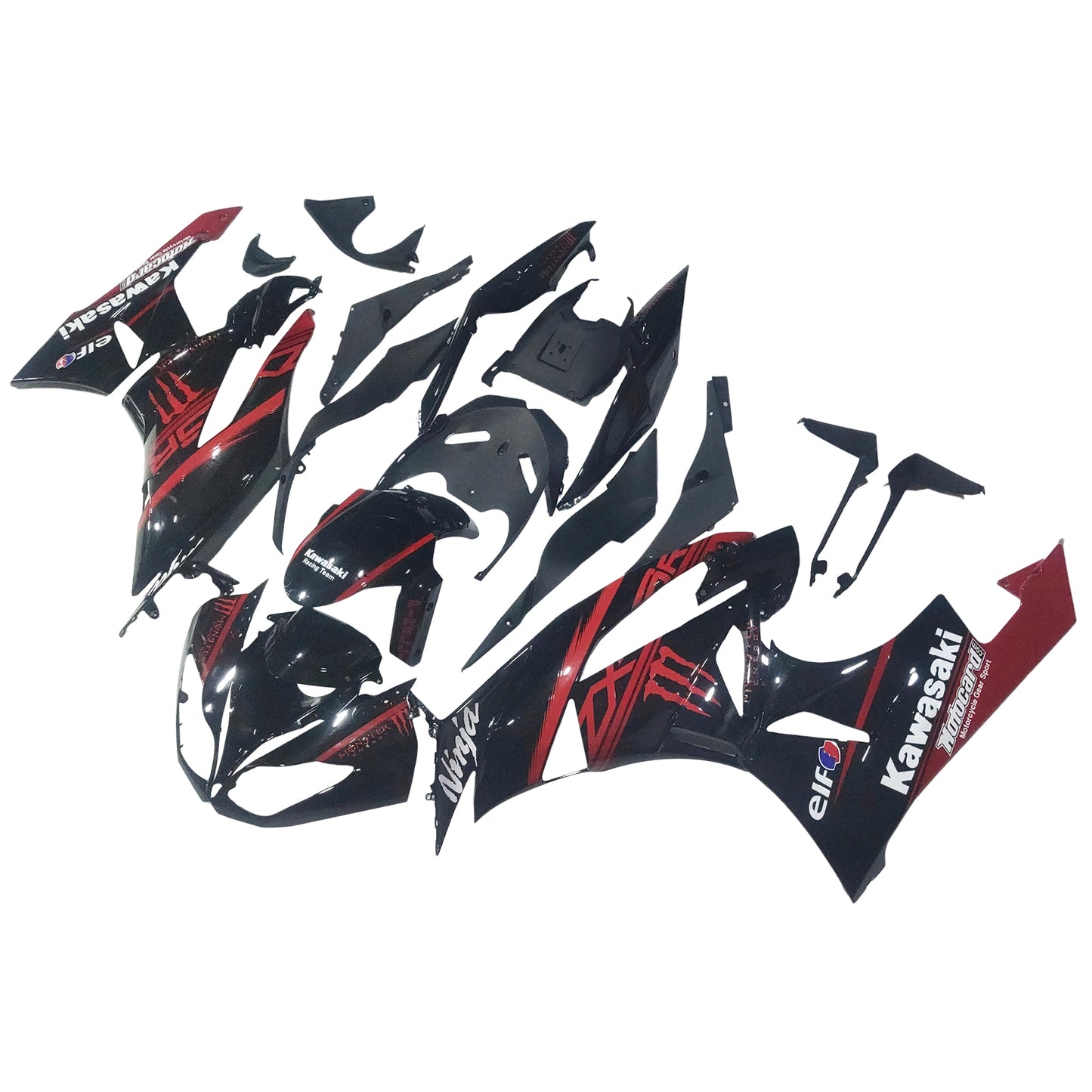 Amotopart Kawasaki ZX6R 636 2009-2012 Kit carena Carrozzeria Plastica ABS