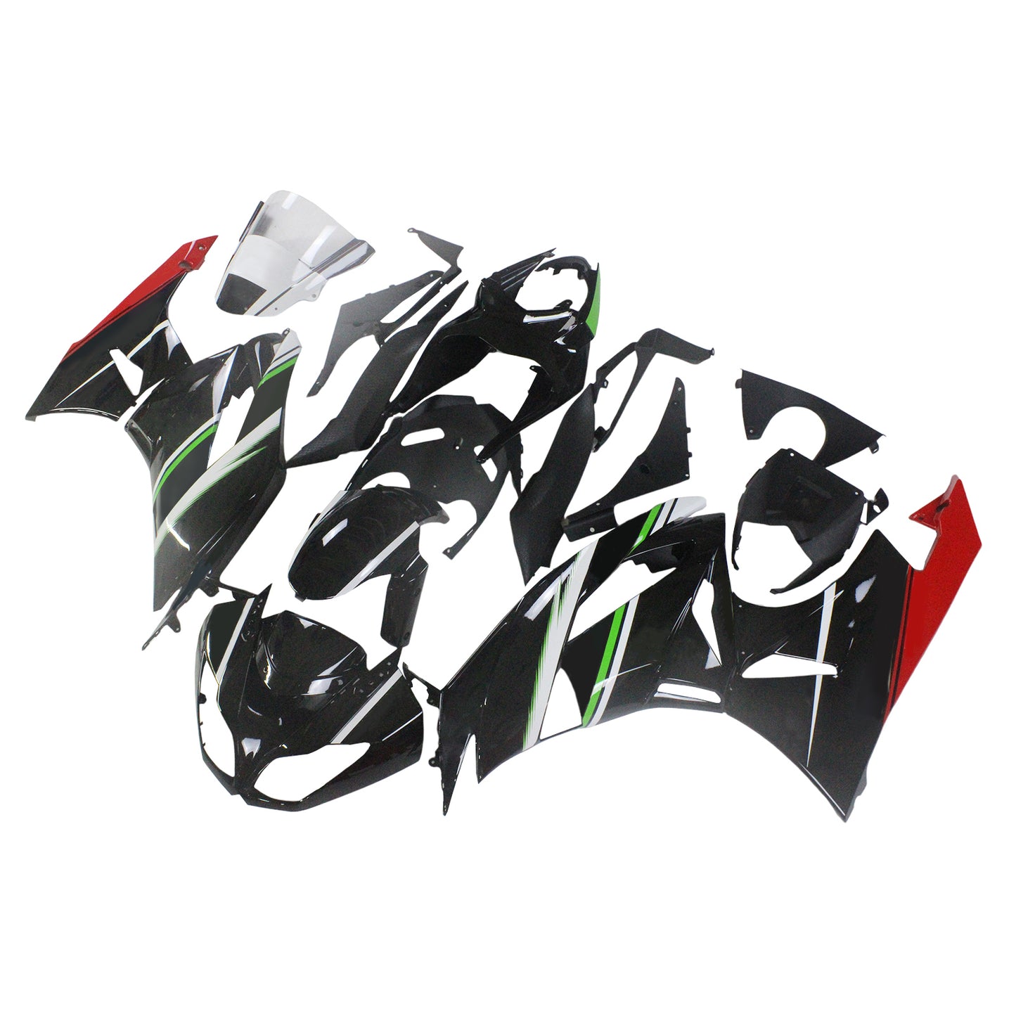 Amotopart Kawasaki ZX6R 636 2009-2012 Kit carena Carrozzeria Plastica ABS