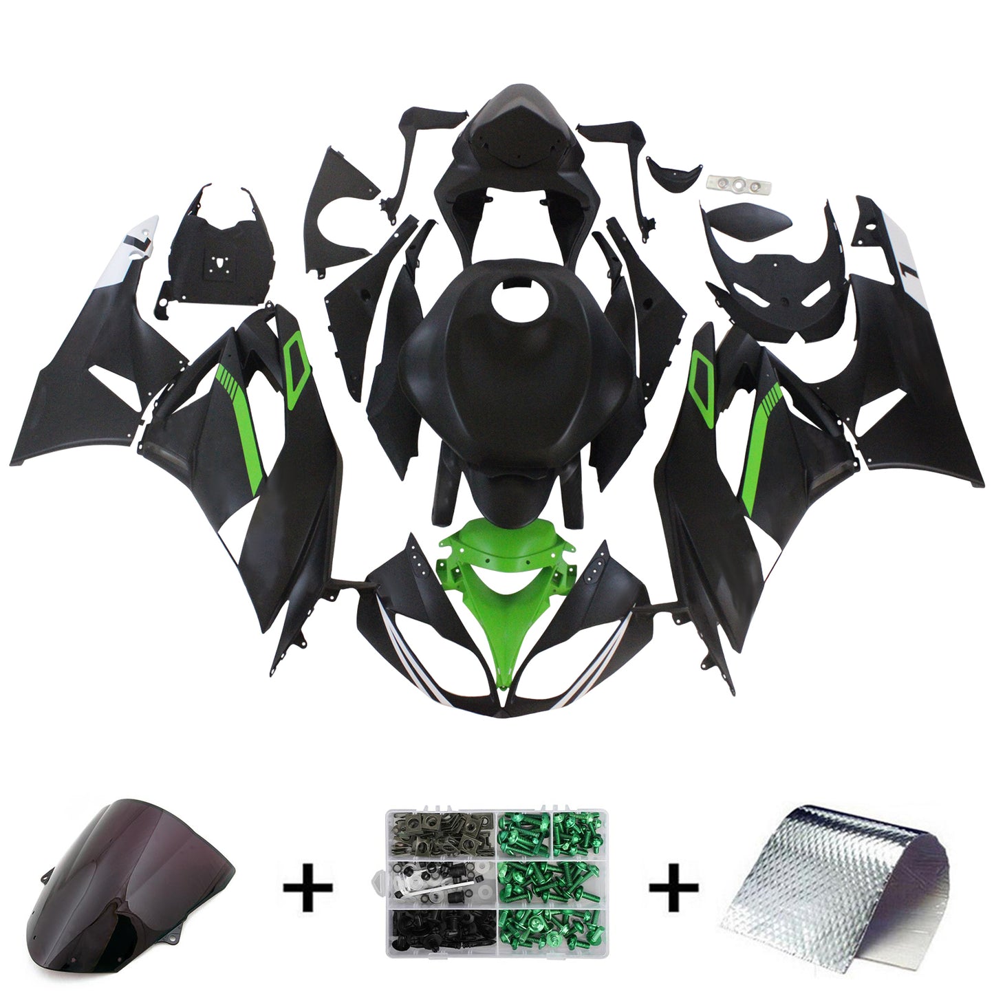 Amotopart Kawasaki ZX6R 636 2009-2012 Kit carena Carrozzeria Plastica ABS