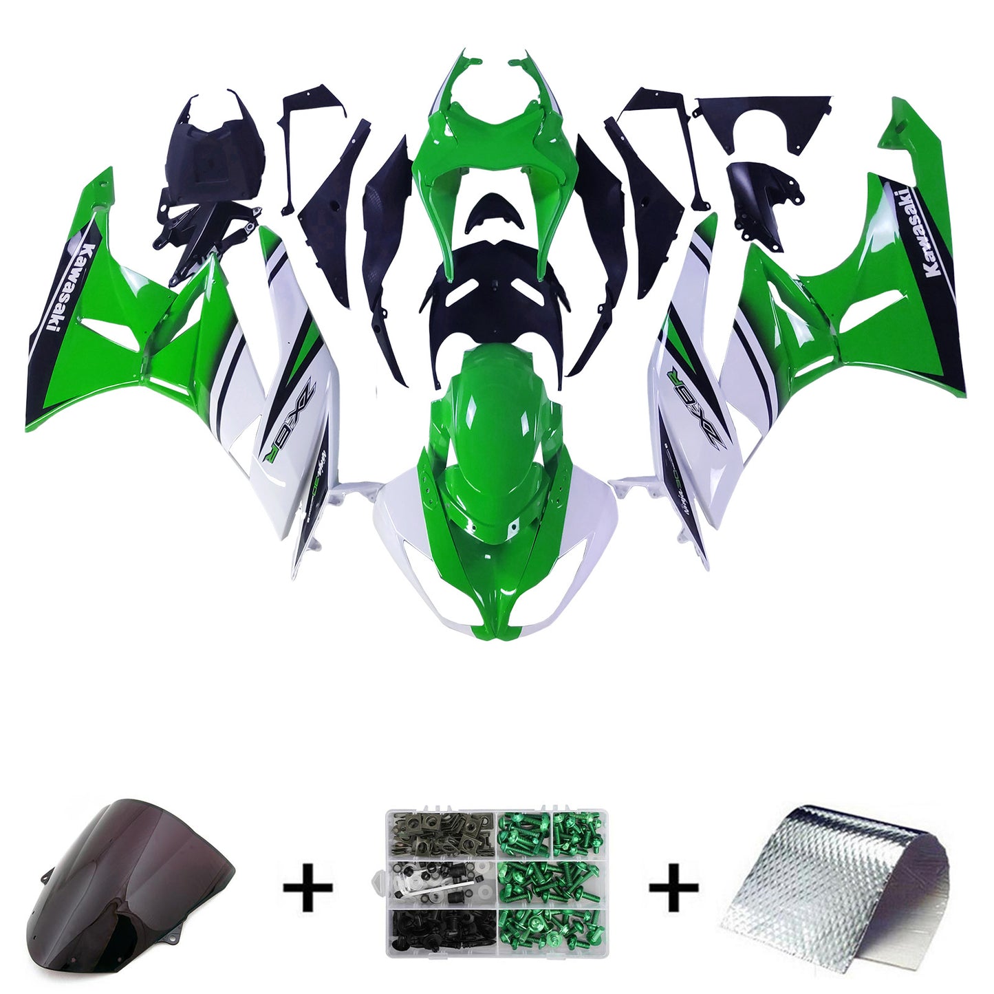 Kit carena Carrozzeria per Kawasaki ZX6R 636 2009-2012 Plastica ABS