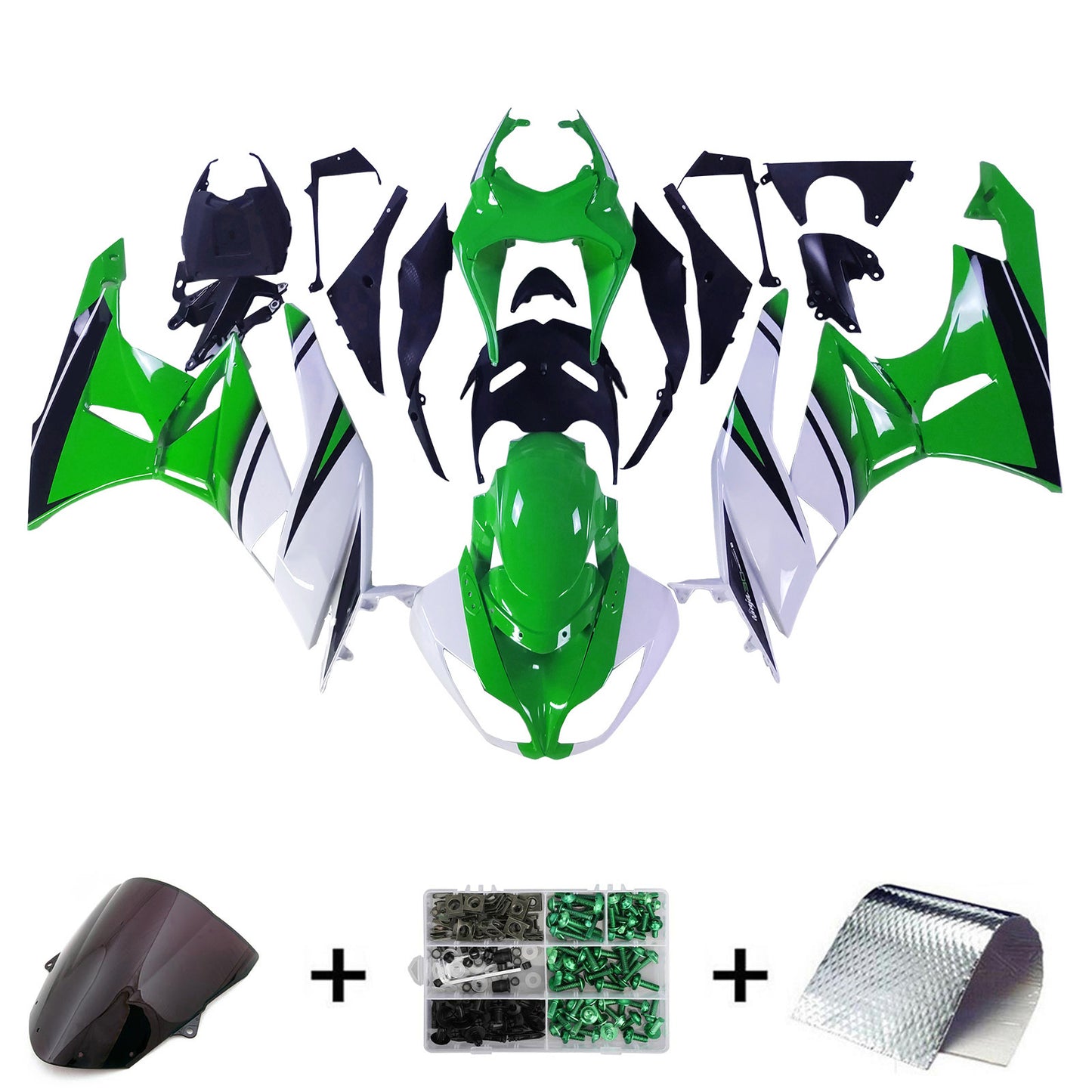 Amotopart Kawasaki ZX6R 636 2009-2012 Kit carena Carrozzeria Plastica ABS