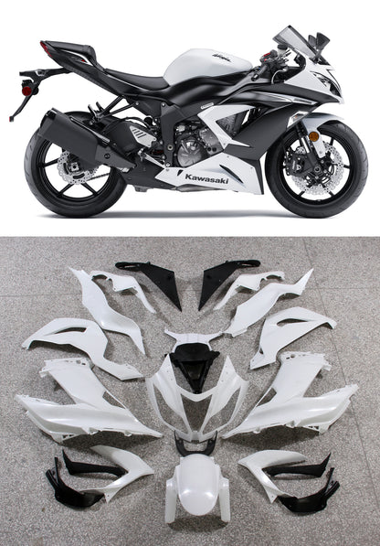 Carene 2013-2018 Plastiche Kawasaki ZX6R 636 White Ninja Generic