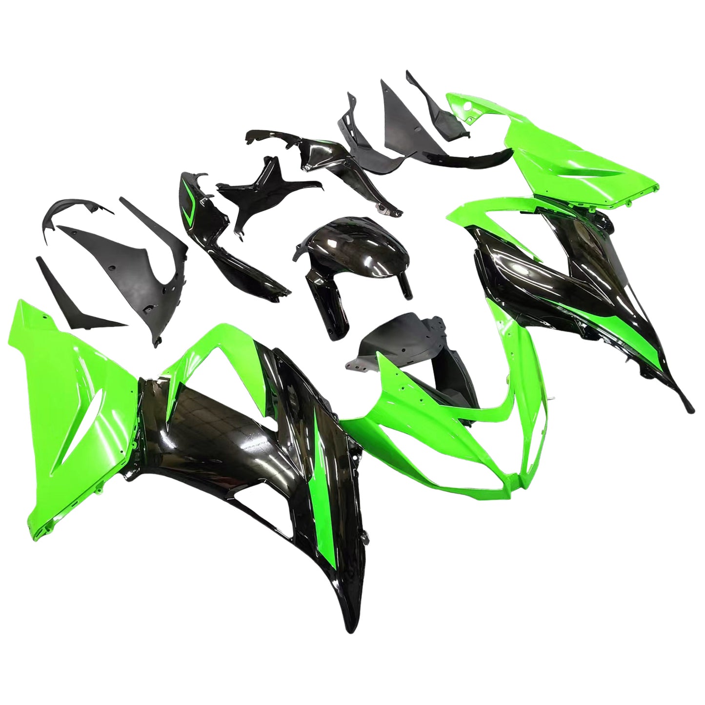 Carene 2013-2018 Plastiche Kawasaki ZX6R 636 Verde Nero Ninja Racing Generic