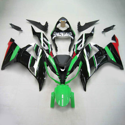 Amotopart Kawasaki 2013-2018 ZX6R 636 Green Mix Black Cladding Kit