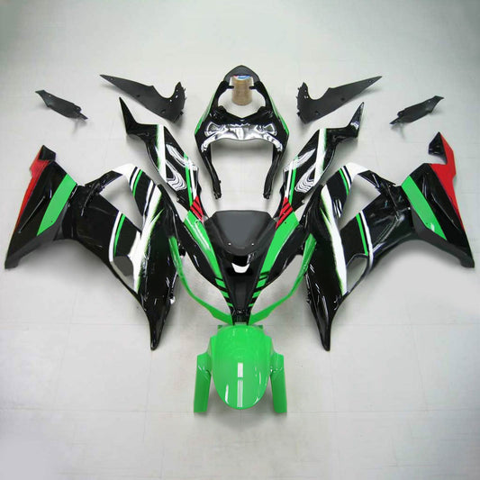 Amotopart Kawasaki 2013-2018 ZX6R 636 Green Mix Black Cladding Kit