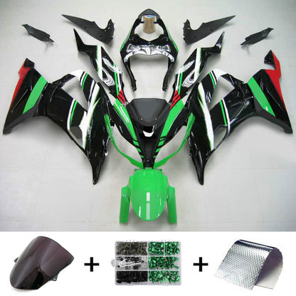 Amotopart Kawasaki 2013-2018 ZX6R 636 Green Mix Black Cladding Kit