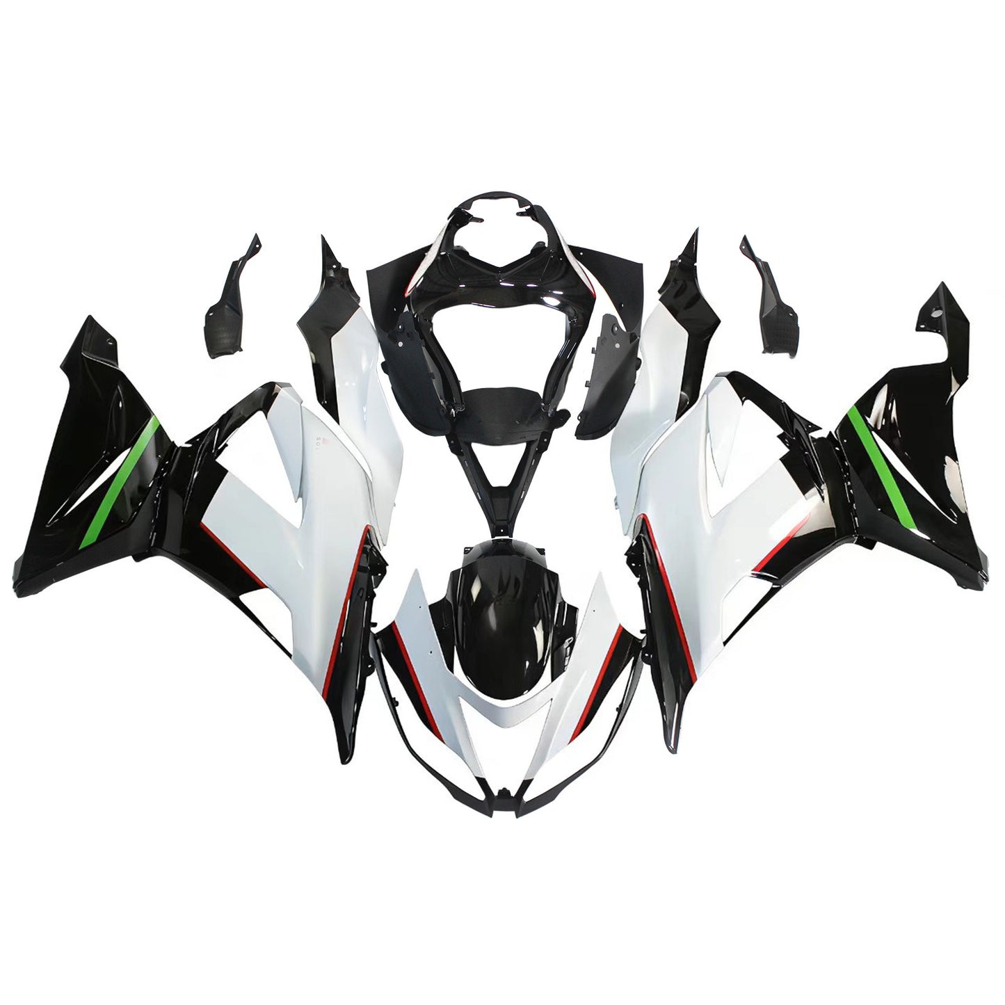 Amotopart Kawasaki 2013-2018 ZX6R 636 Kit di paura bianca nera
