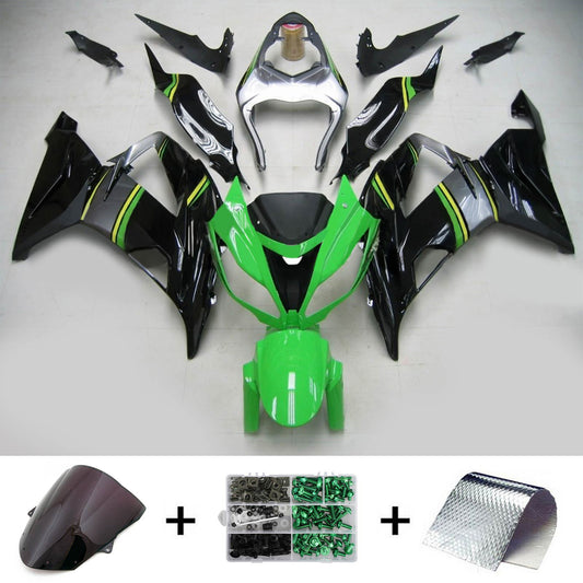 Amotopart Kawasaki 2013-2018 ZX6R 636 Kit di rivestimento nero verde