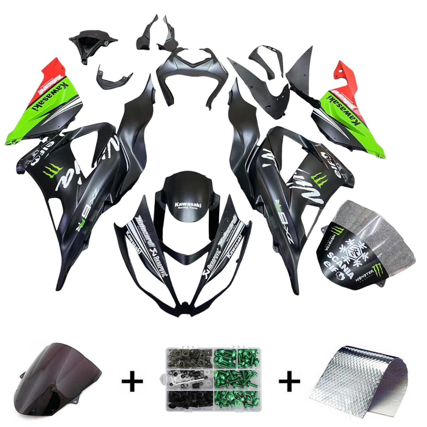 Amotopart Kit Carena Kawasaki ZX6R 636 2013-2018 Carrozzeria Plastica ABS