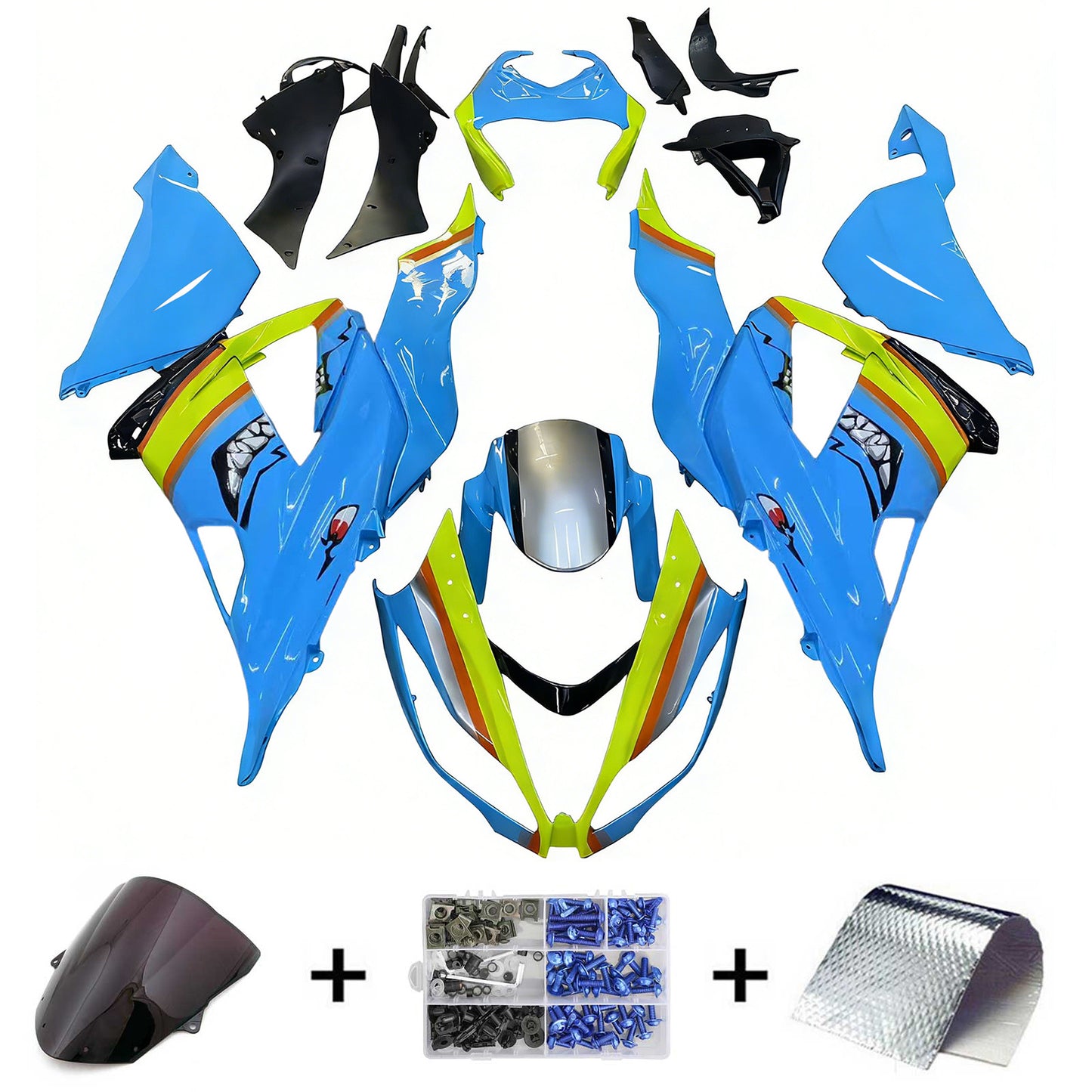 Amotopart Kit Carena Kawasaki ZX6R 636 2013-2018 Carrozzeria Plastica ABS