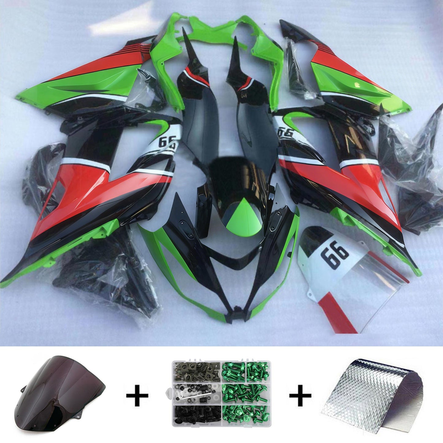 Amotopart Kit Carena Kawasaki ZX6R 636 2013-2018 Carrozzeria Plastica ABS