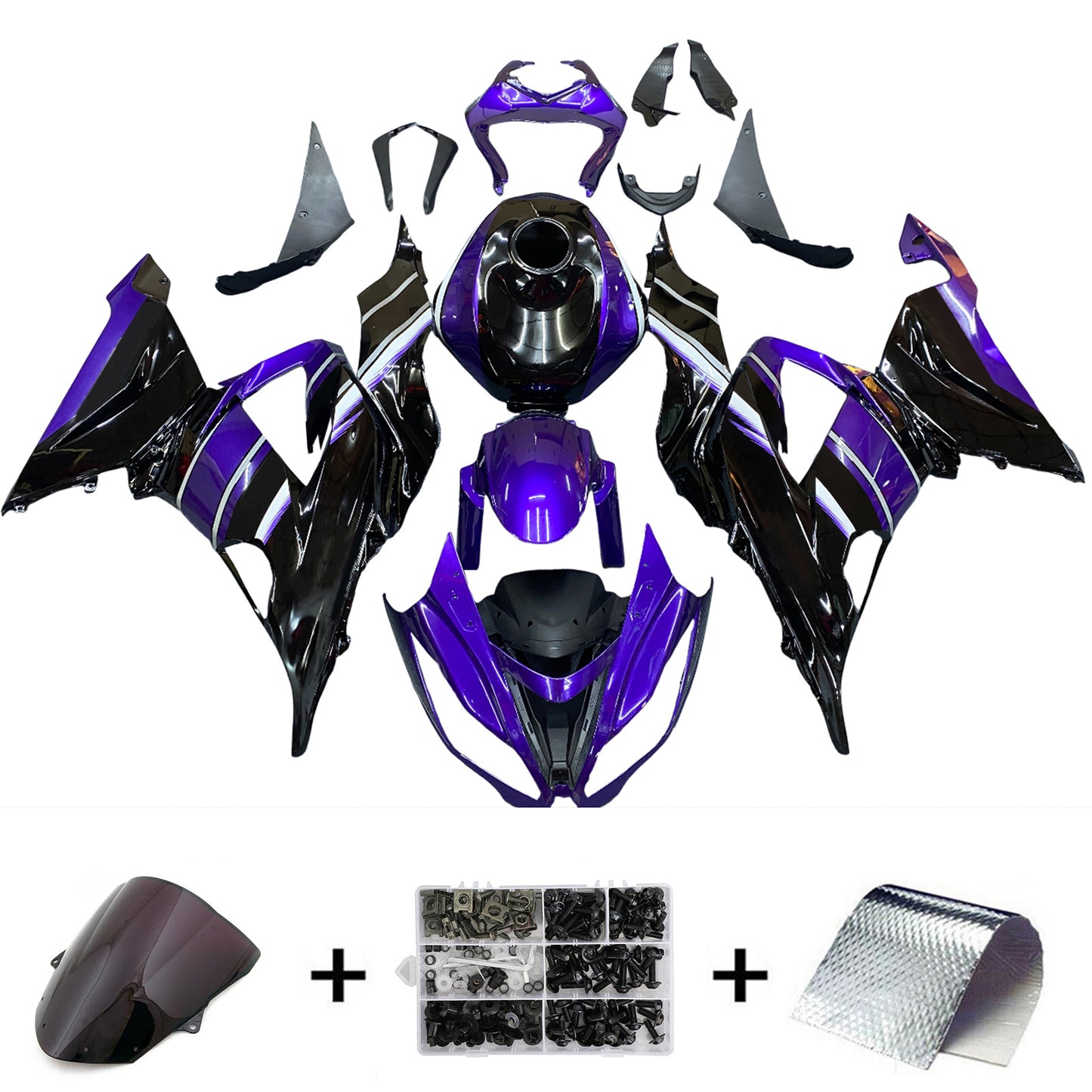 Amotopart Kit Carena Kawasaki ZX6R 636 2013-2018 Carrozzeria Plastica ABS