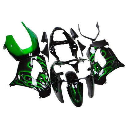 Amotopart Kawasaki ZX9R 2000-2001 kit di rivestimento verde nero