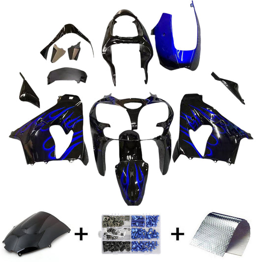 Amotopart Kawasaki ZX9R 2000-2001 kit di abbigliamento blu nero