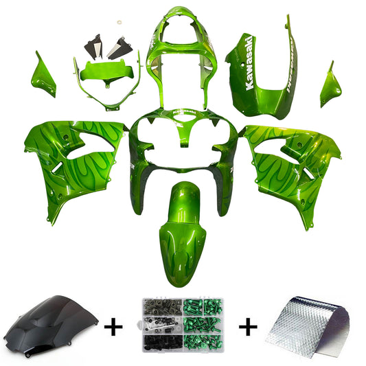 Amotopart Kawasaki ZX9R 2000-2001 Kit Green Green Fearing
