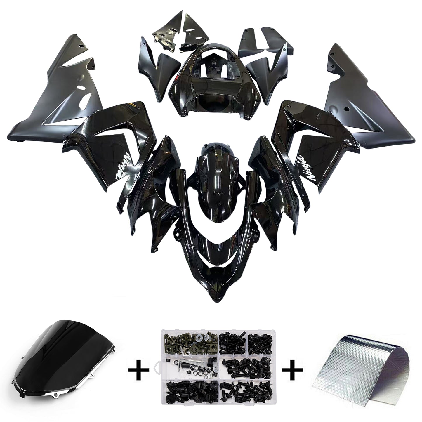 Carene 2004-2005 Kawasaki ZX 10R All Black Ninja Racing Generico