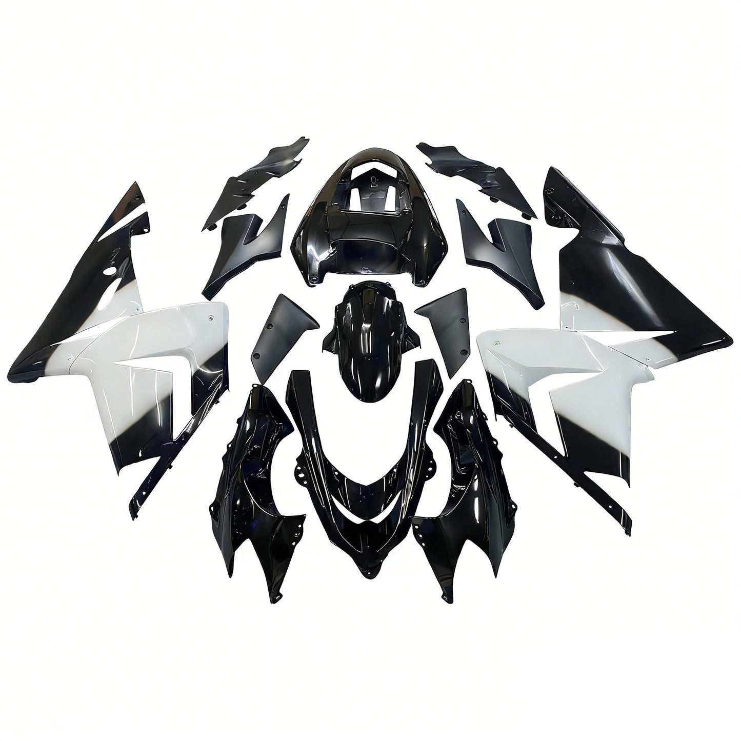 Carene 2004-2005 Kawasaki ZX 10R Nero Bianco West Ninja Racing Generico