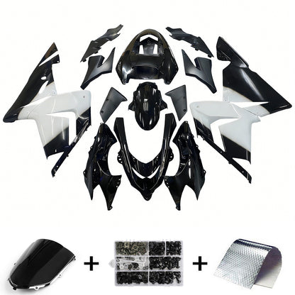 Carene 2004-2005 Kawasaki ZX 10R Nero Bianco West Ninja Racing Generico