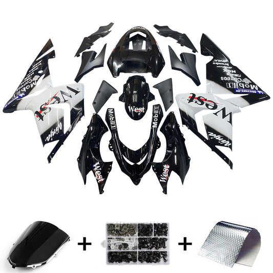 Carene 2004-2005 Kawasaki ZX 10R Nero Bianco West Ninja Racing Generico