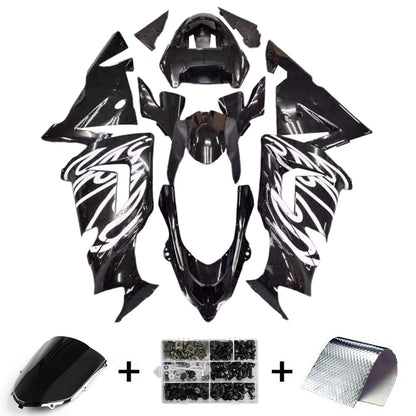 Carene 2004-2005 Kawasaki ZX 10R Black &amp; Silver Flame Ninja Generico