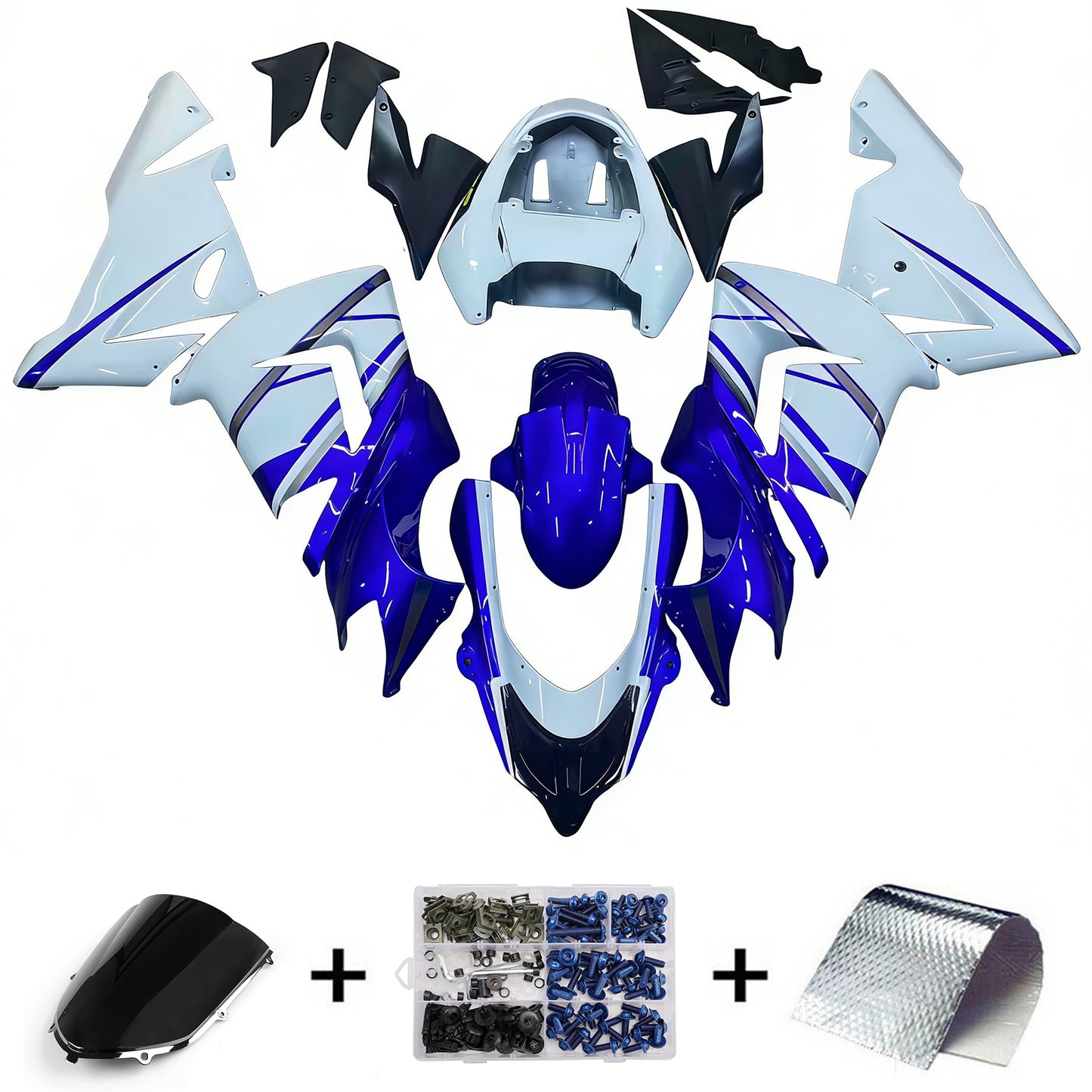 Carene 2004-2005 Kawasaki ZX 10R Blu Bianco FIAT Generico