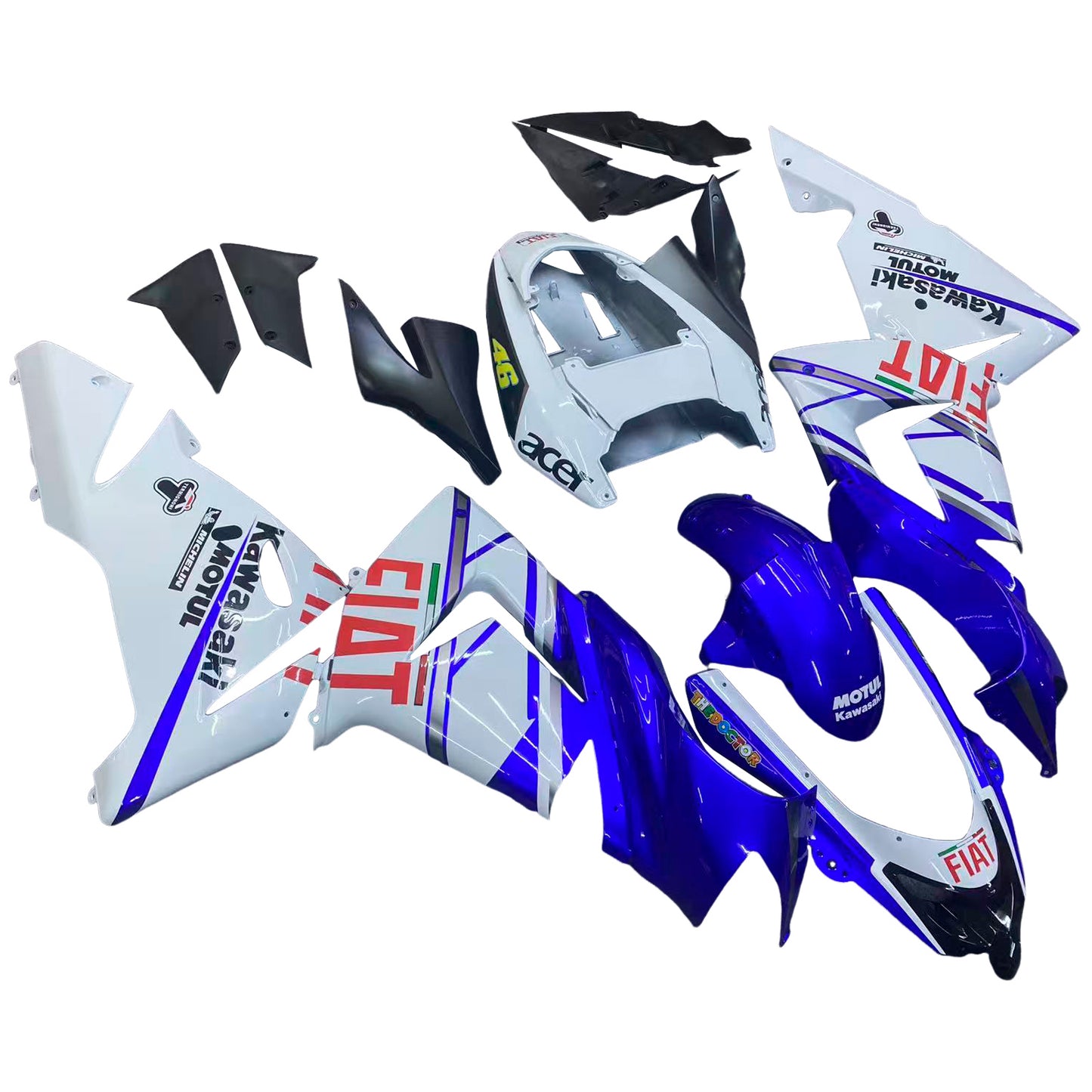Carene 2004-2005 Kawasaki ZX 10R Blu Bianco FIAT Generico