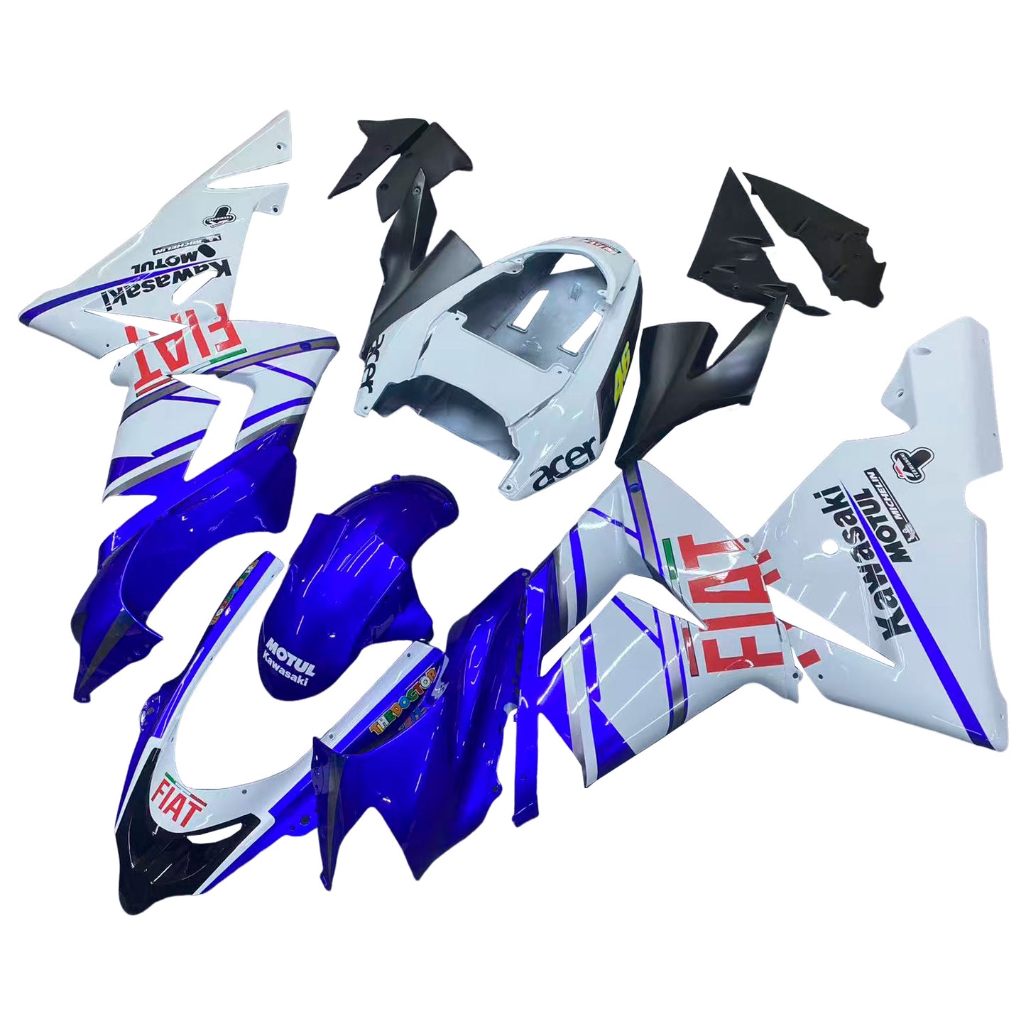 Carene 2004-2005 Kawasaki ZX 10R Blu Bianco FIAT Generico