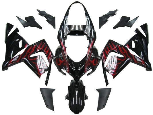 Carenatura 2004-2005 Kawasaki ZX 10R Black & Red Flame Ninja Generico